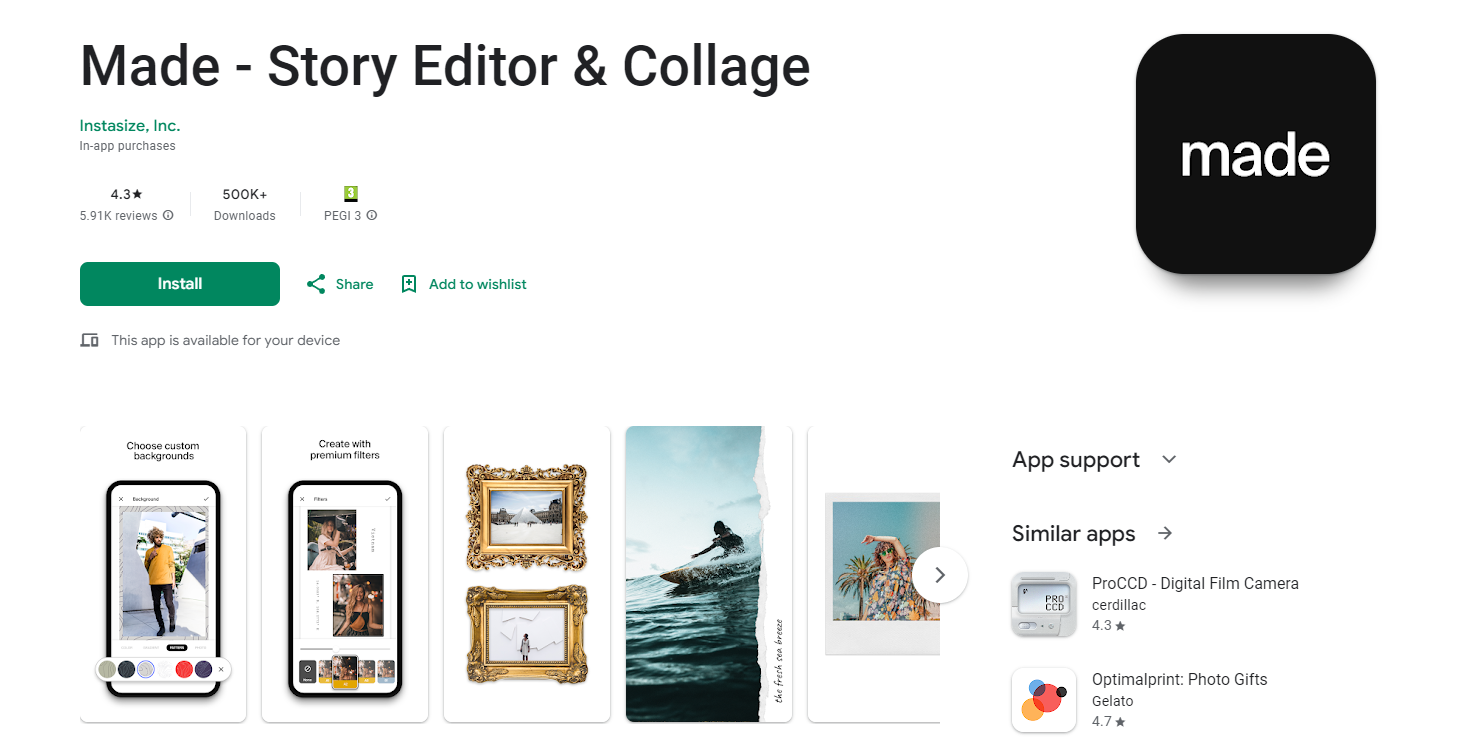 Made - Story Editor & Collage